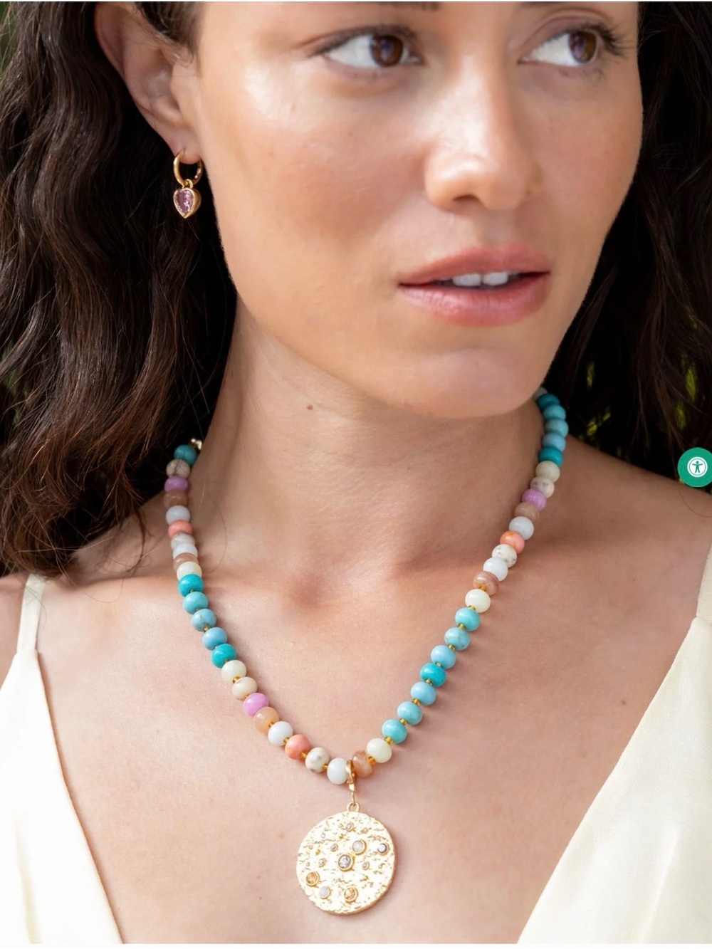New Stella & Dot Pastel Beaded Candy Necklace Genuine stone beads Antitarnish - Picture 5 of 7